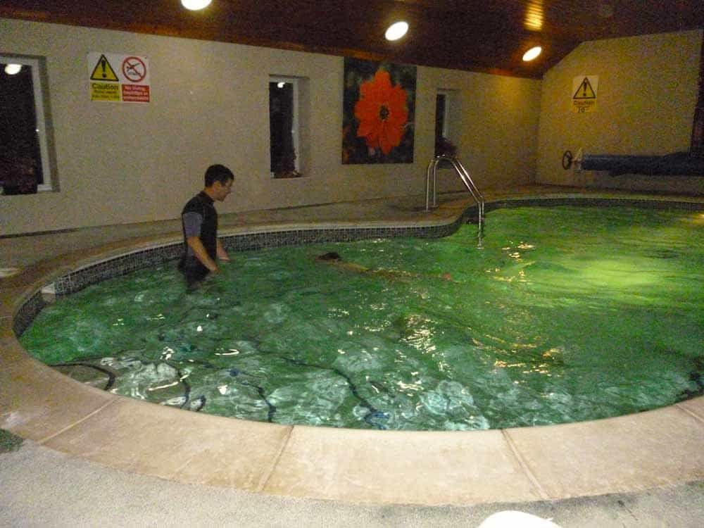 Andy Gamble giving swimming lessons