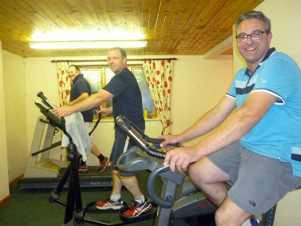 Men on treadmills and exercise bikes at Body Basics Fitness Studio in Kirkbymoorside, North Yorkshire