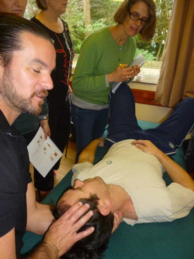 Andy Gamble providing sports injury therapy