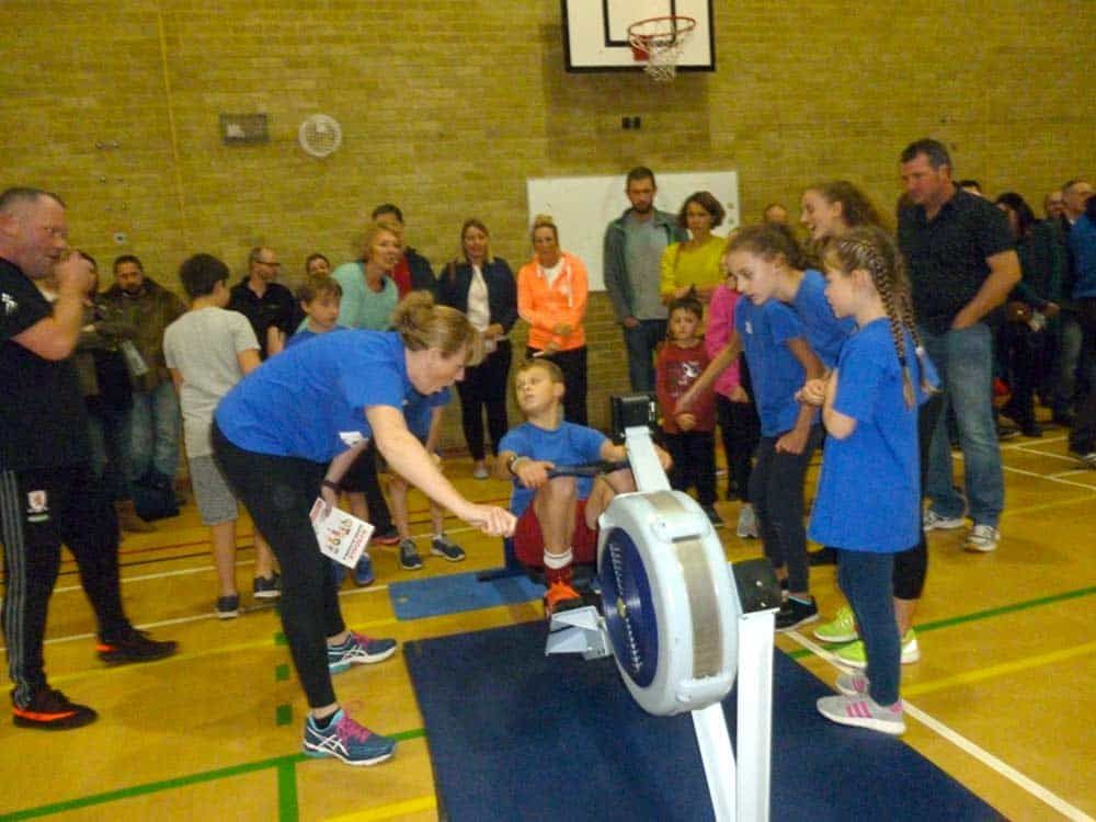 Children taking part in Super Schools sports day at Pickering Leisure Centre